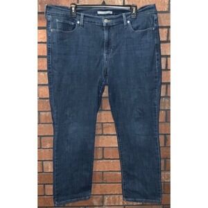 Levis Classic Straight Jeans Womens Dark Wash Blue Denim Stretch Mid Rise 18W